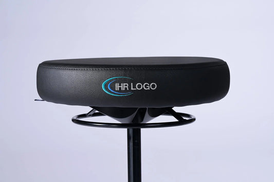 Drehhocker Lantinus – Gestell chrom mit Rollen – ergonomischer Praxishocker - Funktionen - Lacontaire