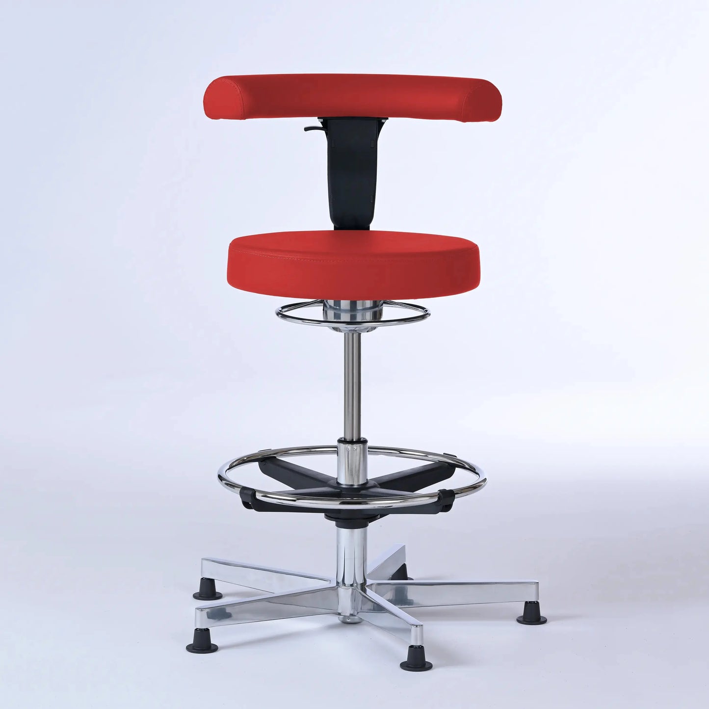 Stehhocker mit Rückenlehne Lantinus – Gestell chrom mit Gleitern -  - Lacontaire