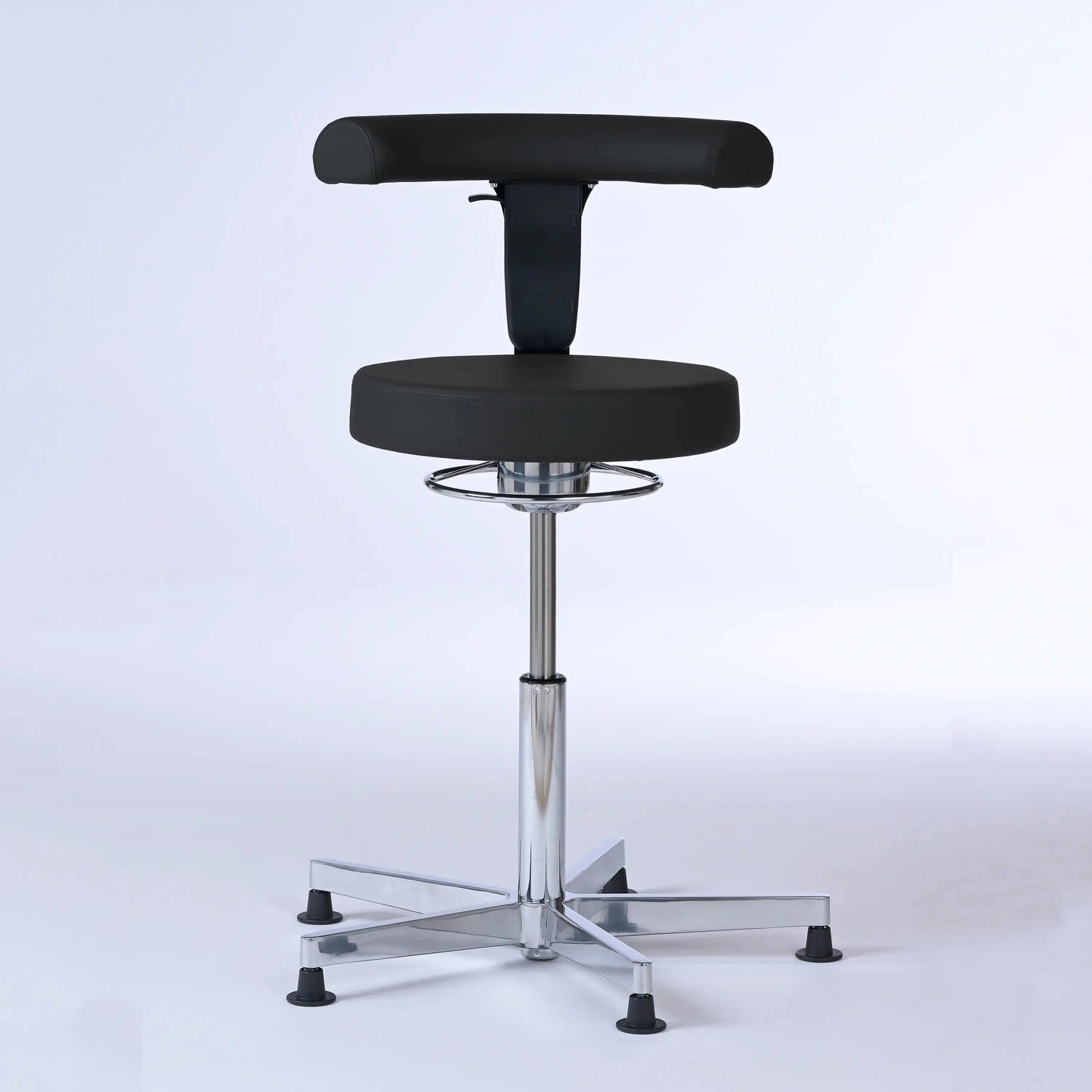 Stehhocker mit Rückenlehne Lantinus – Gestell chrom mit Gleitern -  - Lacontaire
