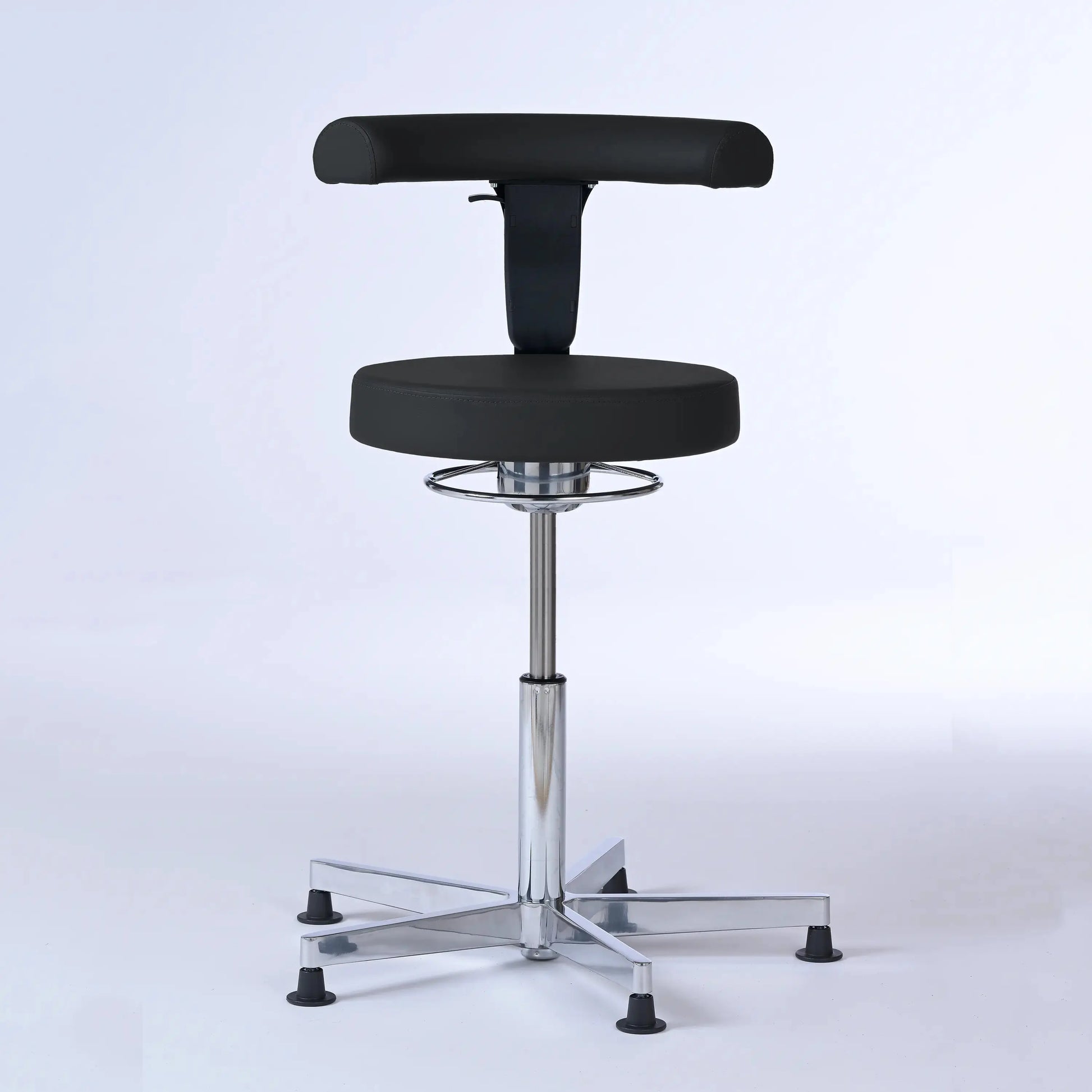 Stehhocker mit Rückenlehne Lantinus – Gestell chrom mit Gleitern -  - Lacontaire