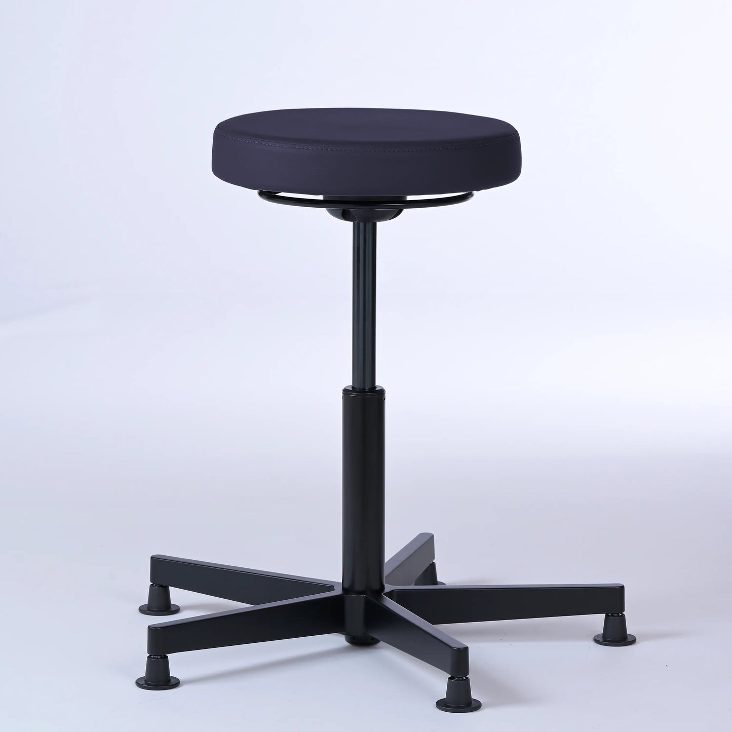 Stehhocker Lantinus – Gestell Aluminium mit Gleitern – ergonomischer Drehhocker - dunkelblau (4966) / Große Sitzfläche / Ohne Fußstü - Lacontaire