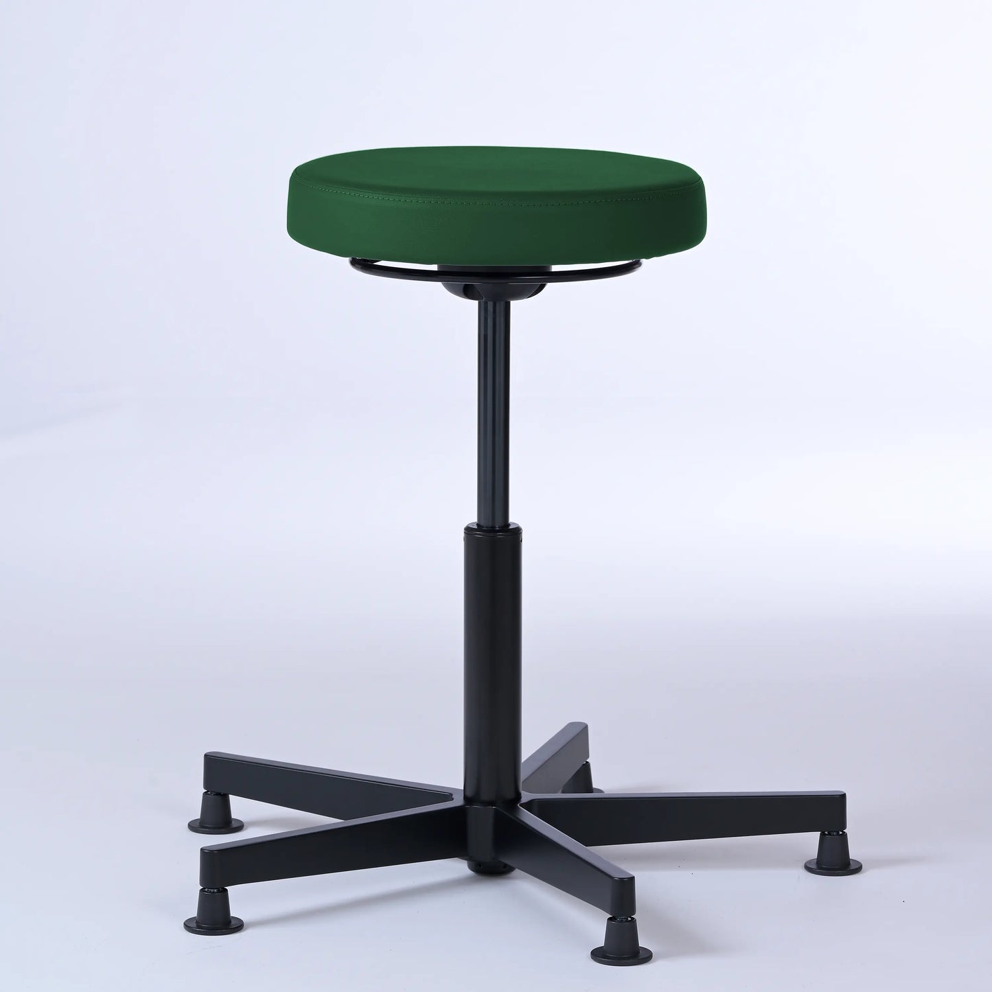 Stehhocker Lantinus – Gestell Aluminium mit Gleitern – ergonomischer Drehhocker - dunkelgrün (4944) / Große Sitzfläche / Ohne Fußstü - Lacontaire