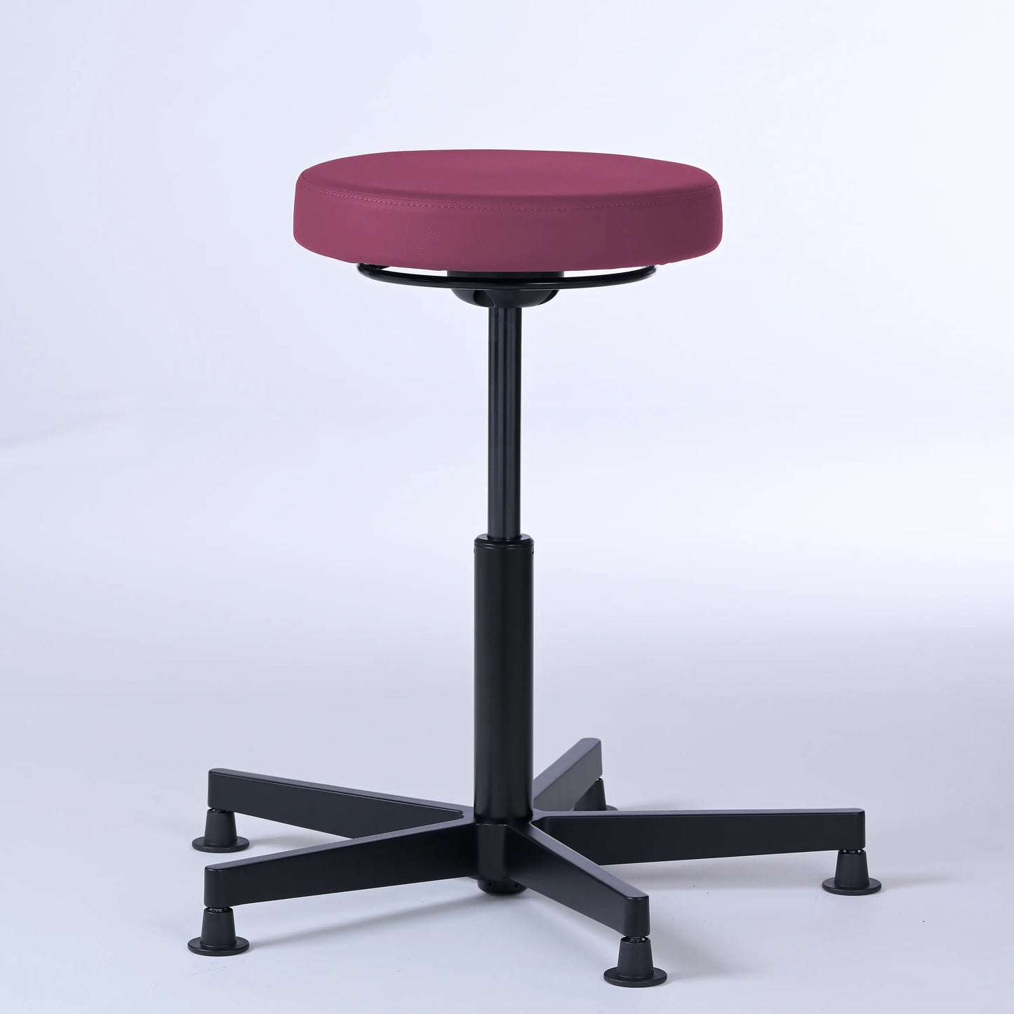Stehhocker Lantinus – Gestell Aluminium mit Gleitern – ergonomischer Drehhocker - lila (4958) / Große Sitzfläche / Ohne Fußstütze - Lacontaire
