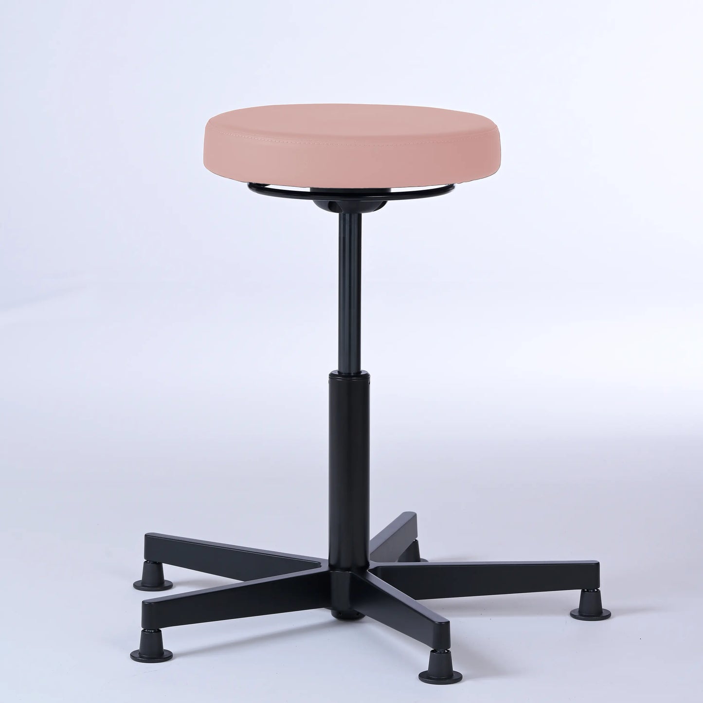 Stehhocker Lantinus – Gestell Aluminium mit Gleitern – ergonomischer Drehhocker - rosa (4956) / Große Sitzfläche / Ohne Fußstütze - Lacontaire