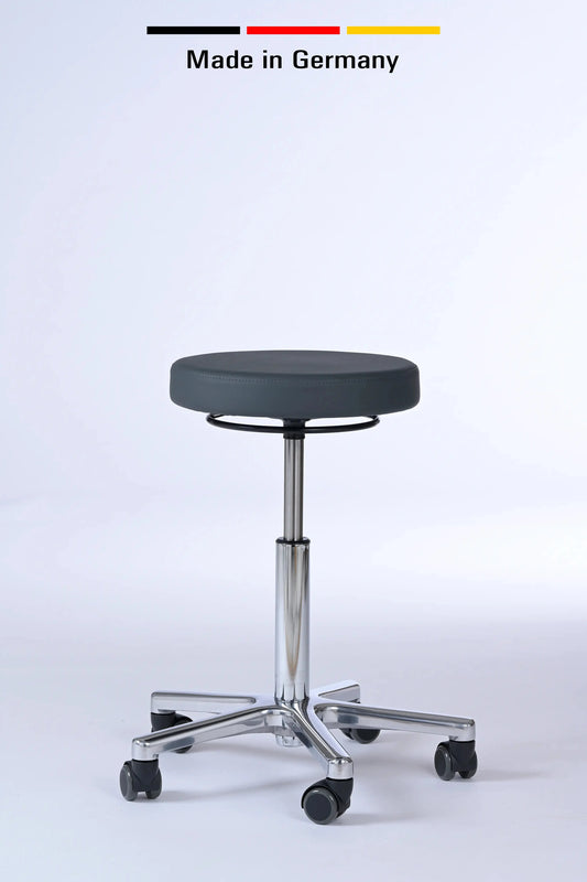 Drehhocker Actiform - Aluminium mit Rollen - ergonomischer Praxishocker - Made in Germany - Lacontaire
