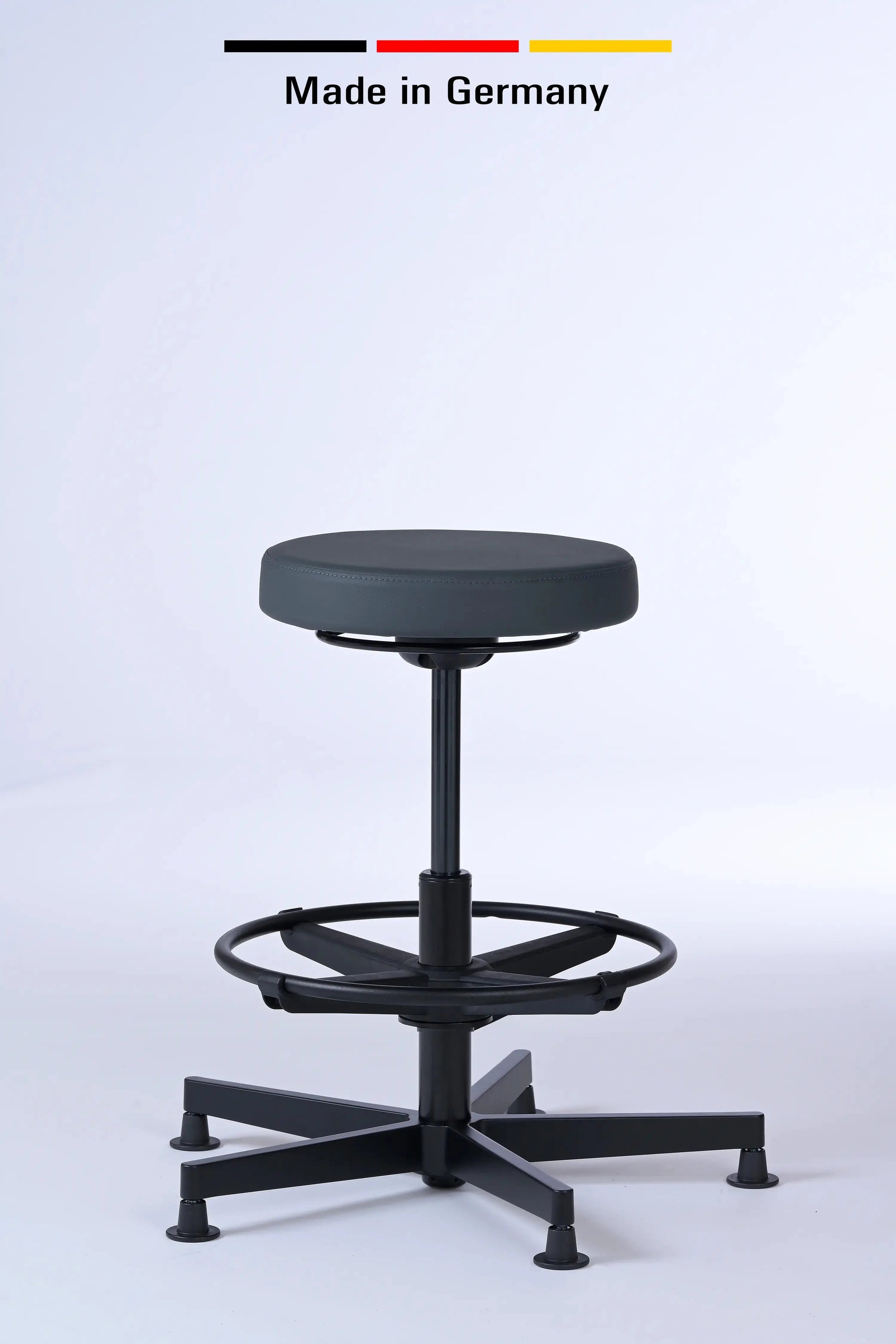 Stehhocker Lantinus – Gestell Aluminium mit Gleitern – ergonomischer Drehhocker - Made in Germany - Lacontaire