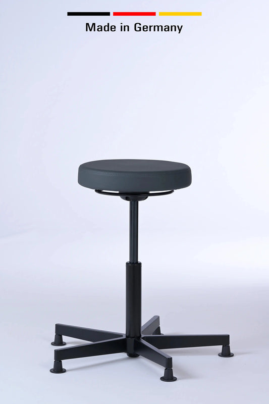 Stehhocker Lantinus – Gestell Aluminium mit Gleitern – ergonomischer Drehhocker - Made in Germany - Lacontaire