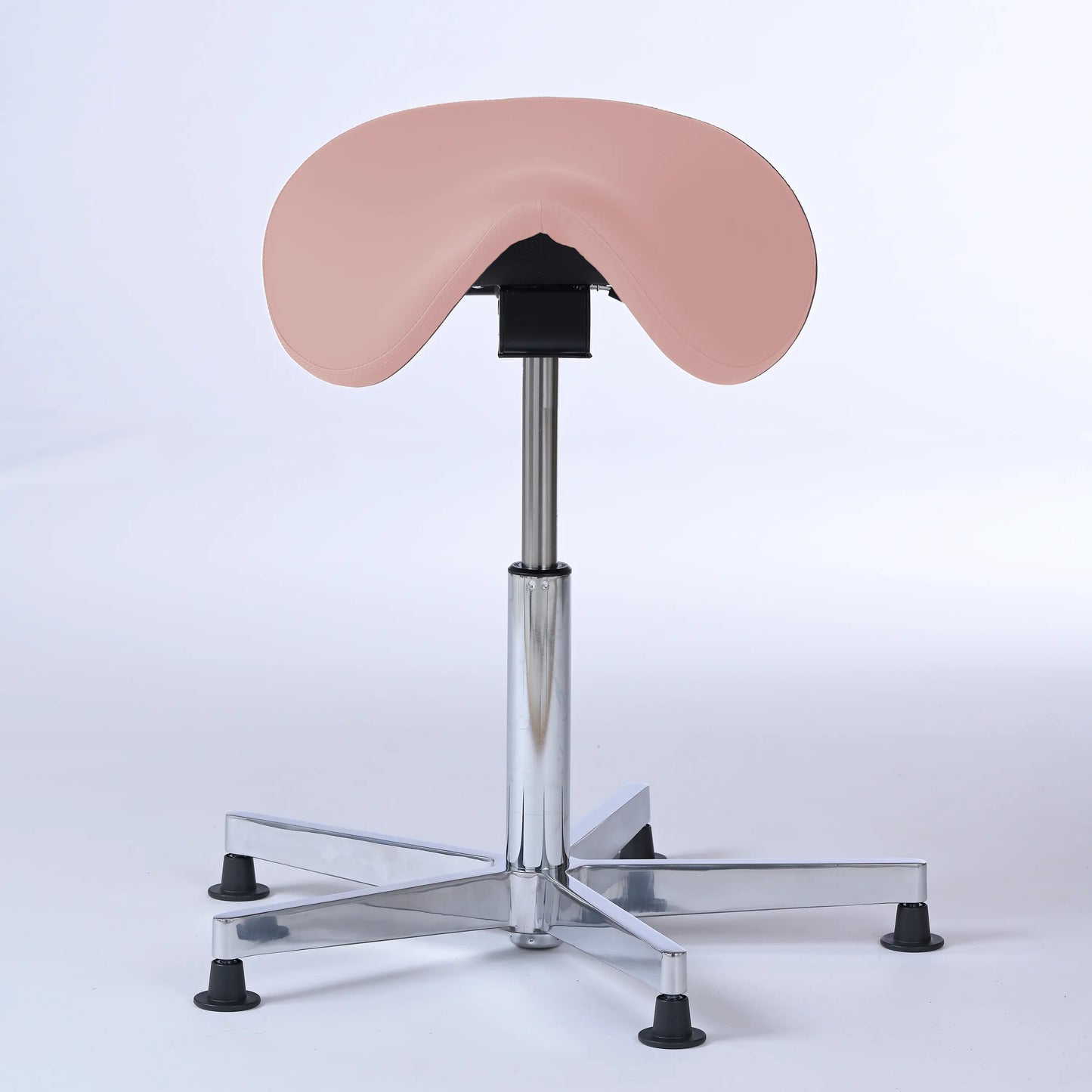 Stehhocker Garwin – Gestell chrom mit Gleitern -  ergonomischer Sattelhocker - rosa (4956) / Ohne Fußstütze - Lacontaire