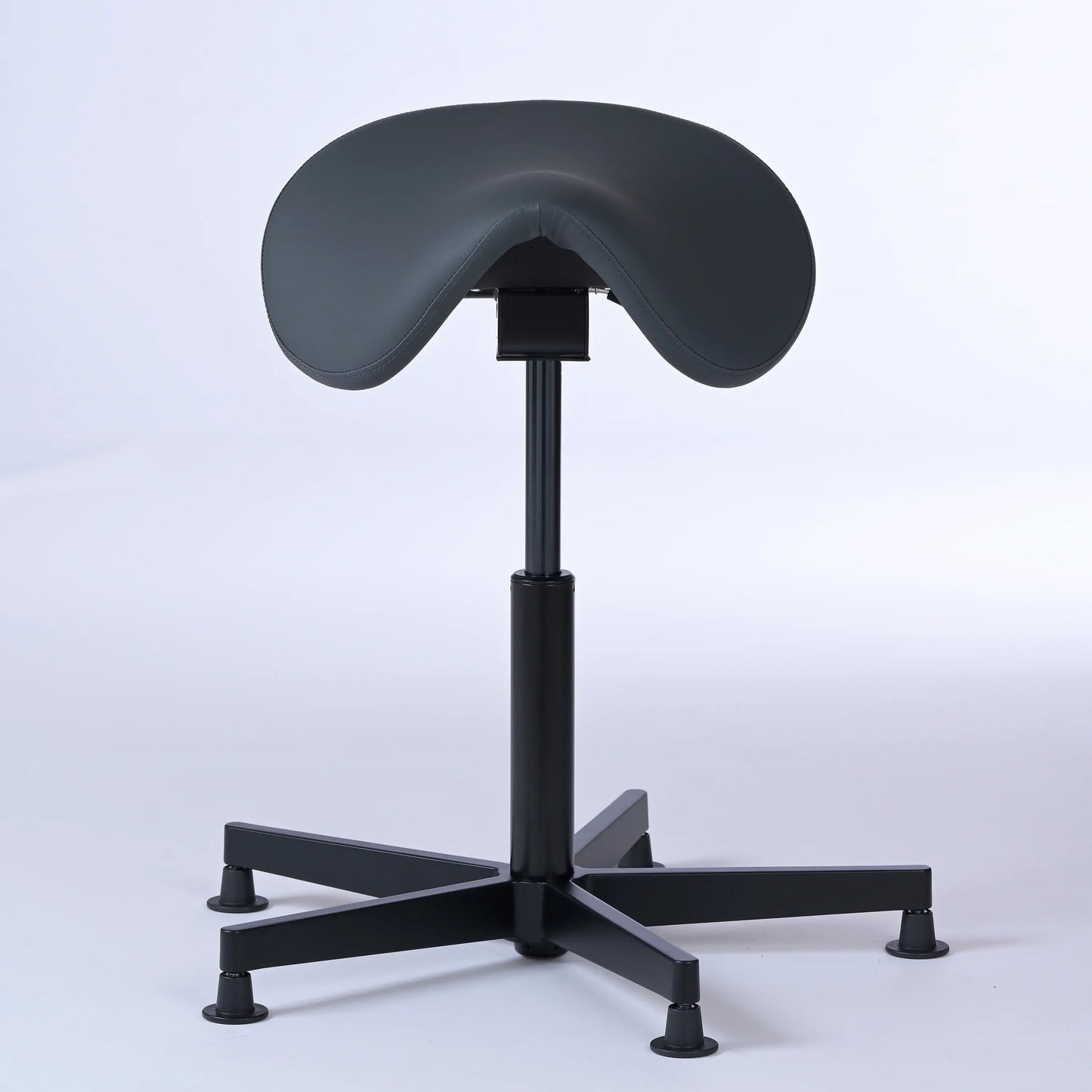 Stehhocker Garwin – Gestell Aluminium mit Gleitern - ergonomischer Sattelhocker - anthrazit (4978) / Ohne Fußstütze - Lacontaire