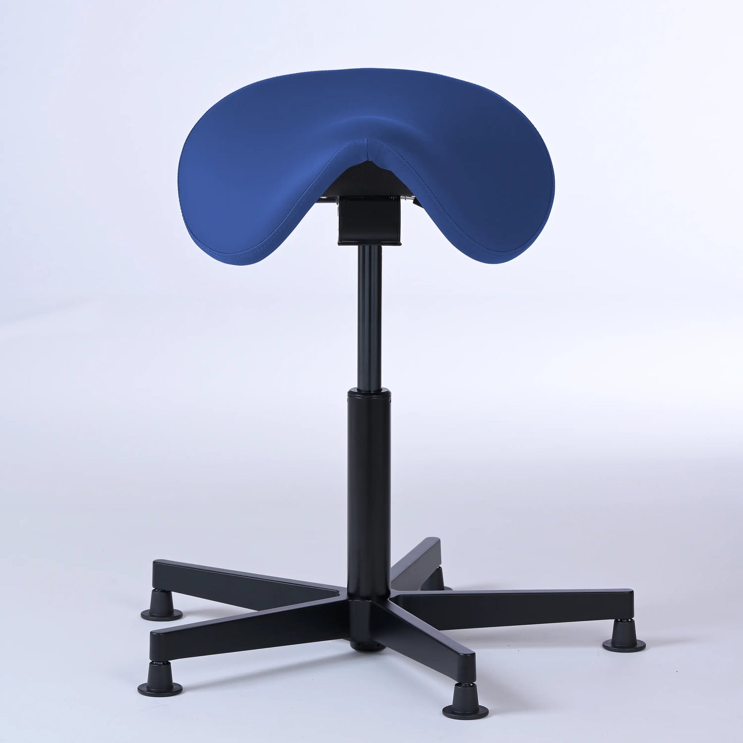 Stehhocker Garwin – Gestell Aluminium mit Gleitern - ergonomischer Sattelhocker - blau (4965) / Ohne Fußstütze - Lacontaire