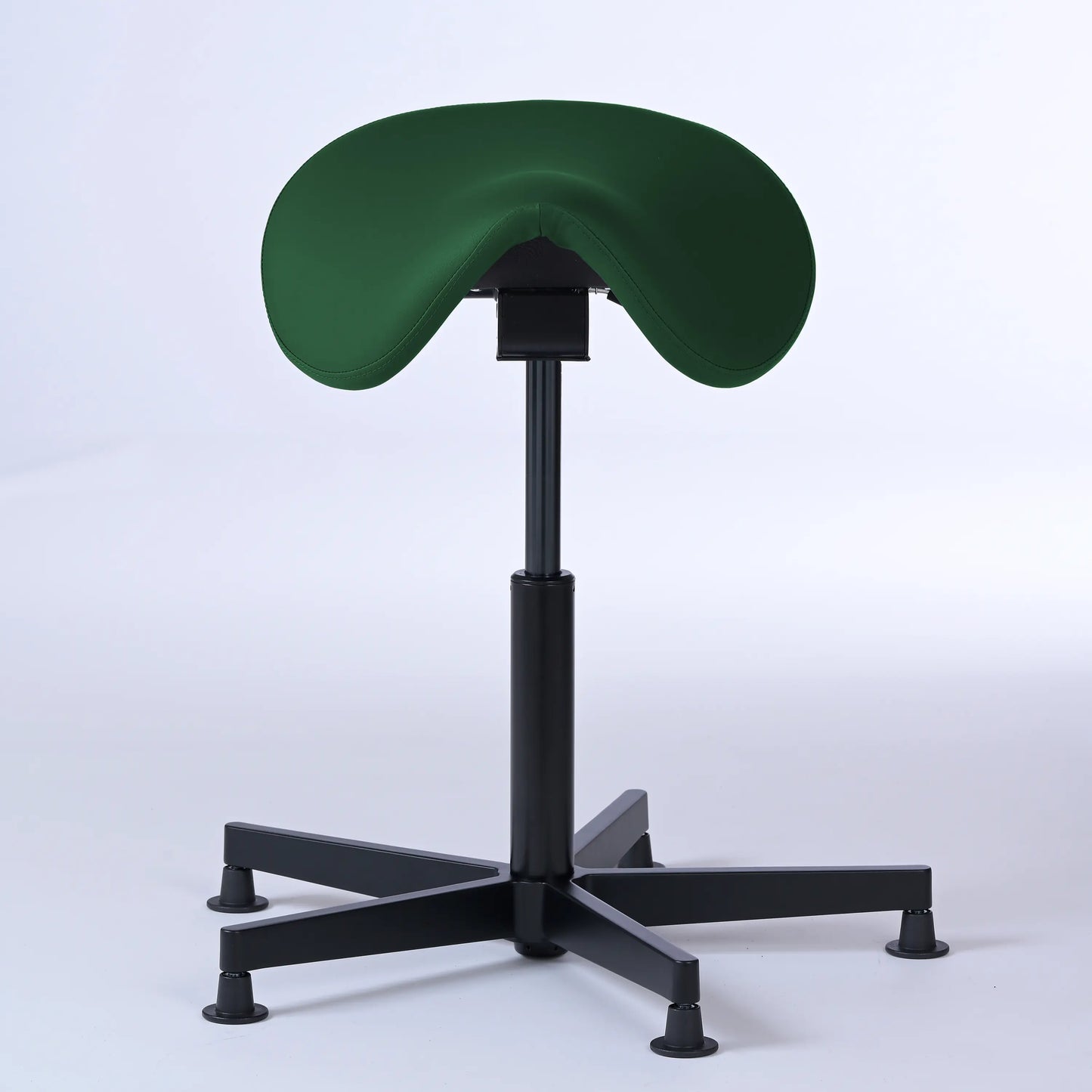 Stehhocker Garwin – Gestell Aluminium mit Gleitern - ergonomischer Sattelhocker - dunkelgrün (4944) / Ohne Fußstütze - Lacontaire