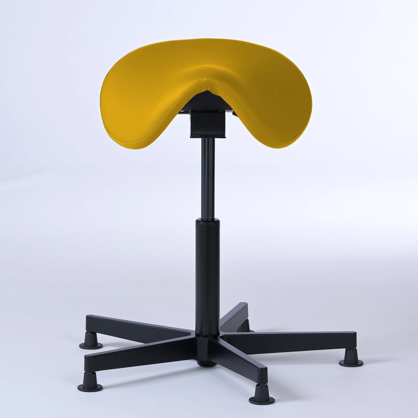 Stehhocker Garwin – Gestell Aluminium mit Gleitern - ergonomischer Sattelhocker - gelb (4924) / Ohne Fußstütze - Lacontaire