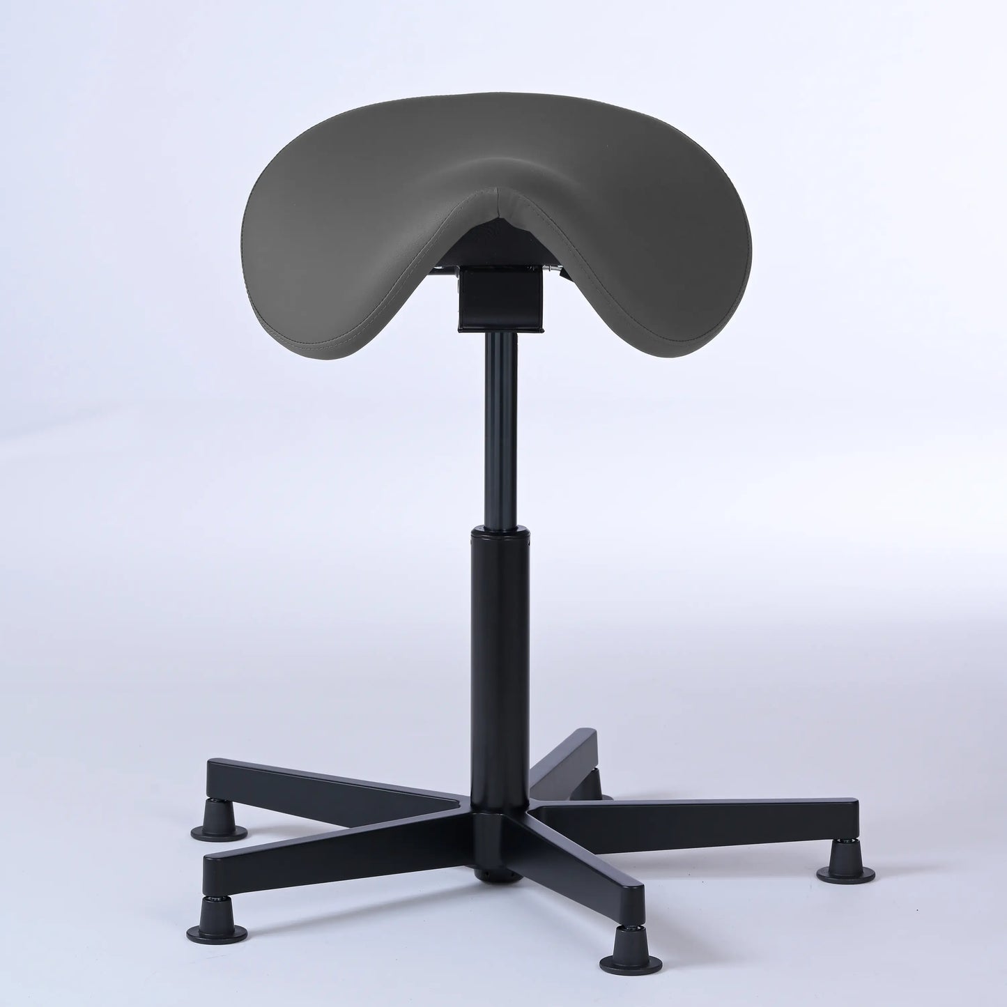 Stehhocker Garwin – Gestell Aluminium mit Gleitern - ergonomischer Sattelhocker - grau (4973) / Ohne Fußstütze - Lacontaire