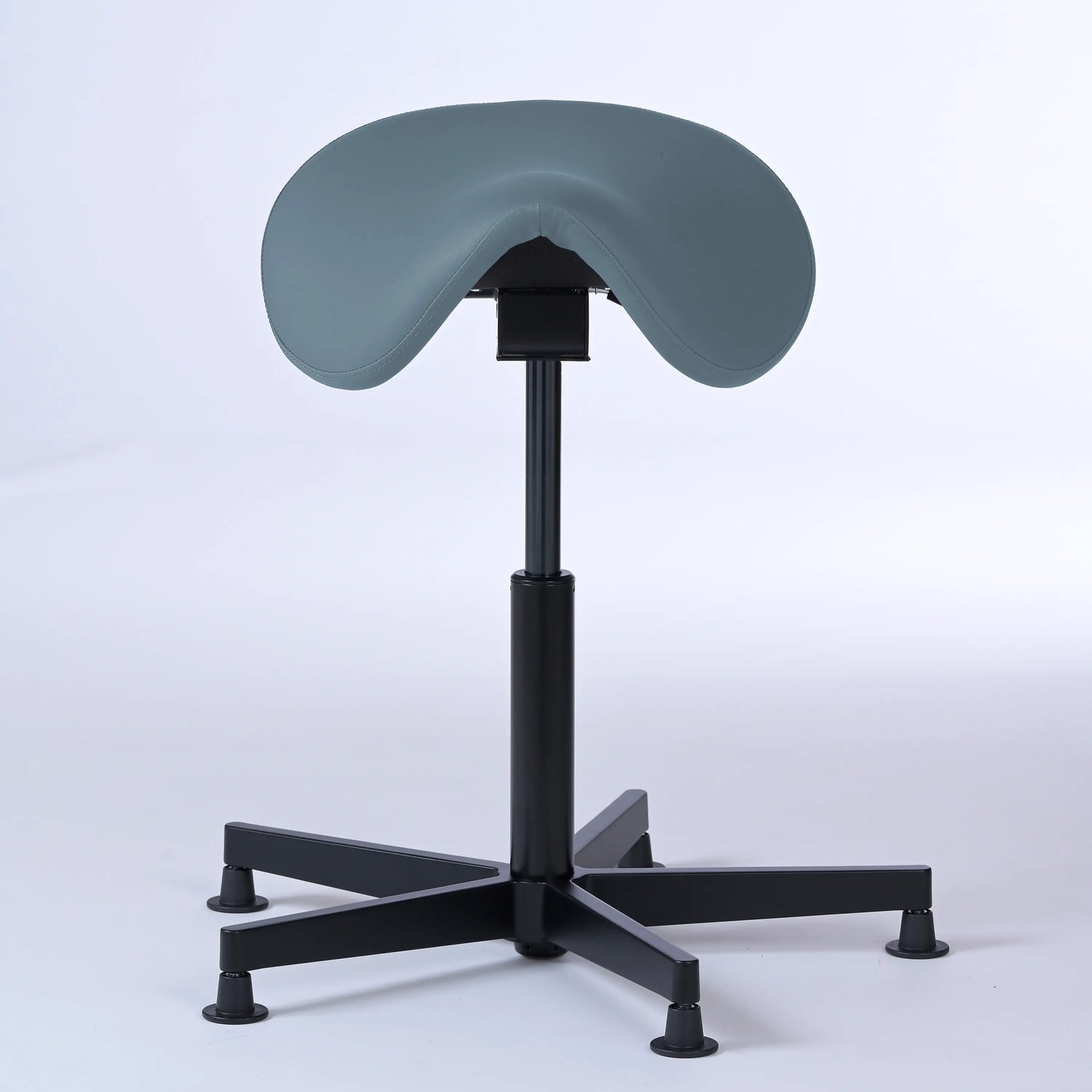 Stehhocker Garwin – Gestell Aluminium mit Gleitern - ergonomischer Sattelhocker - graublau (4902) / Ohne Fußstütze - Lacontaire