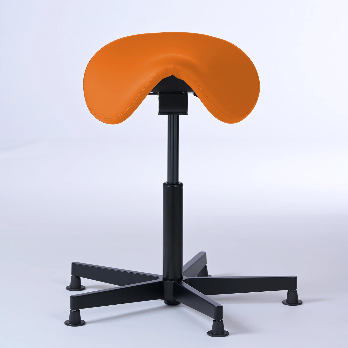 Stehhocker Garwin – Gestell Aluminium mit Gleitern - ergonomischer Sattelhocker - orange (4947) / Ohne Fußstütze - Lacontaire