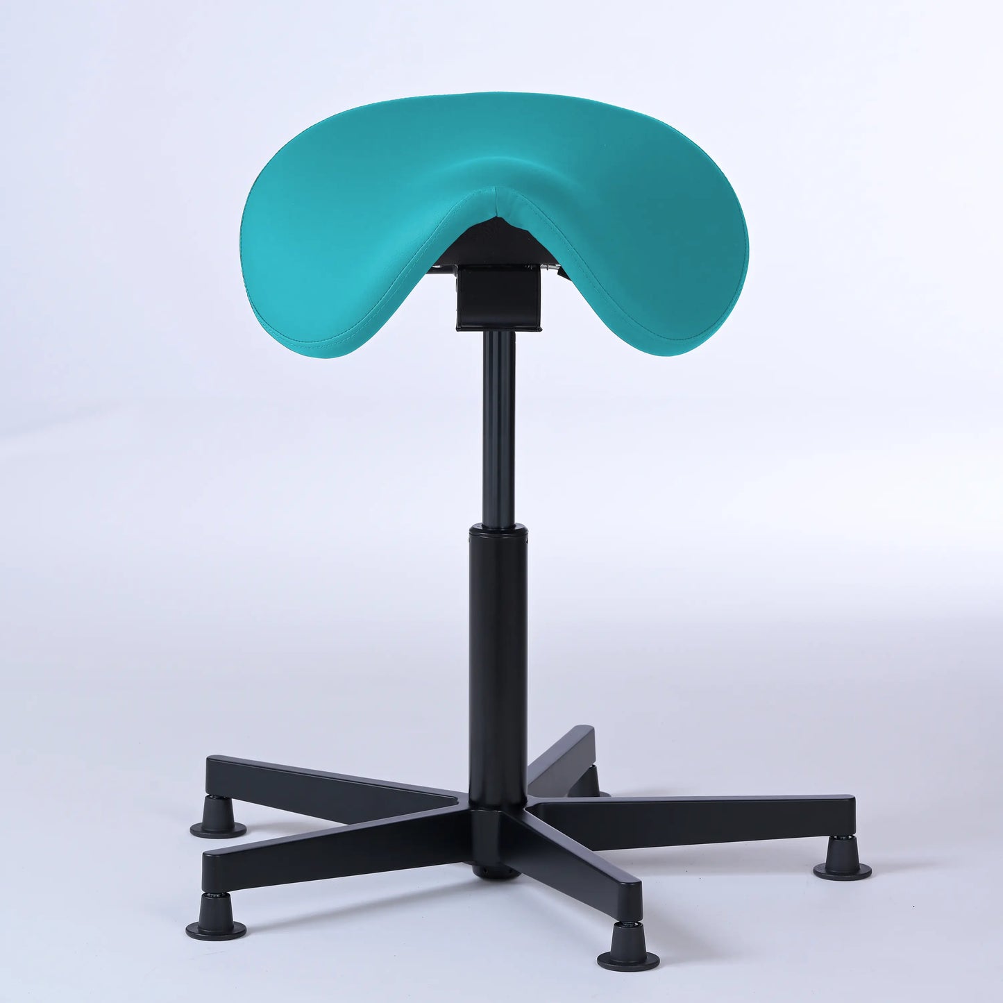 Stehhocker Garwin – Gestell Aluminium mit Gleitern - ergonomischer Sattelhocker - türkis (4946) / Ohne Fußstütze - Lacontaire