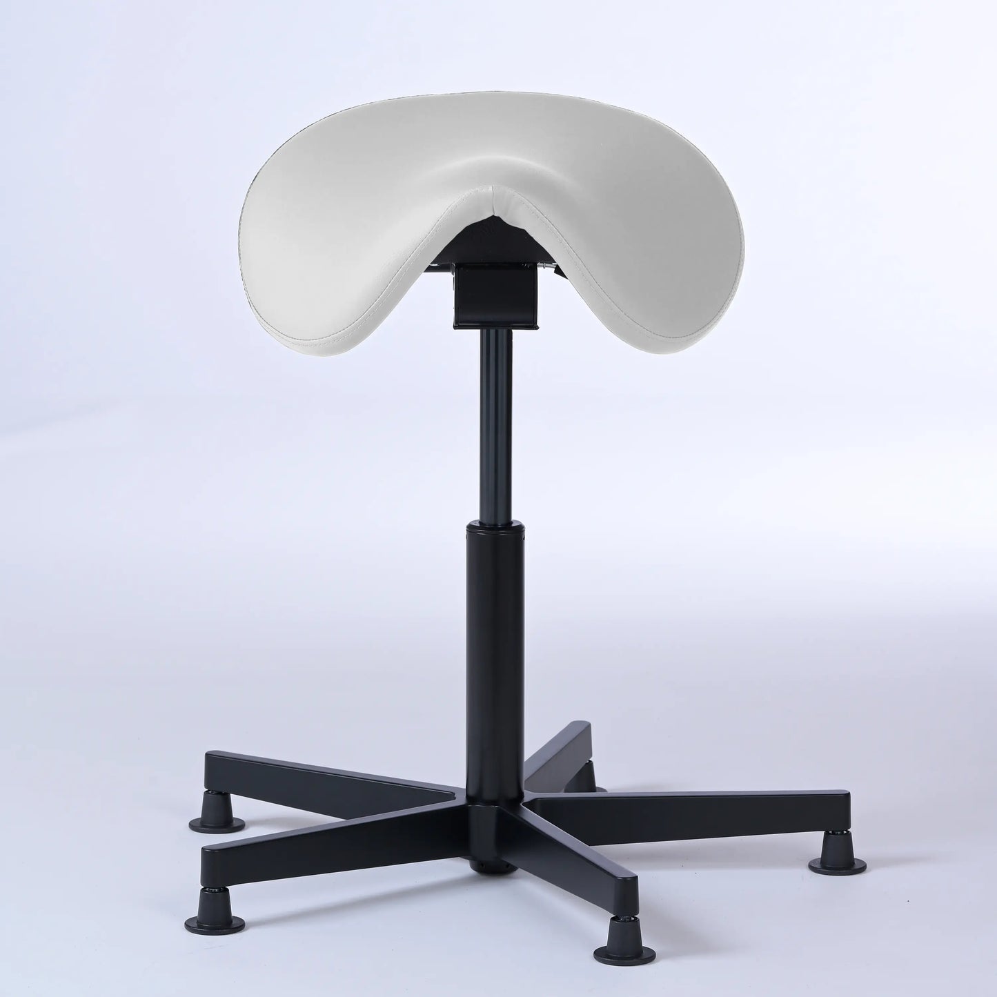 Stehhocker Garwin – Gestell Aluminium mit Gleitern - ergonomischer Sattelhocker - weiß (4903) / Ohne Fußstütze - Lacontaire