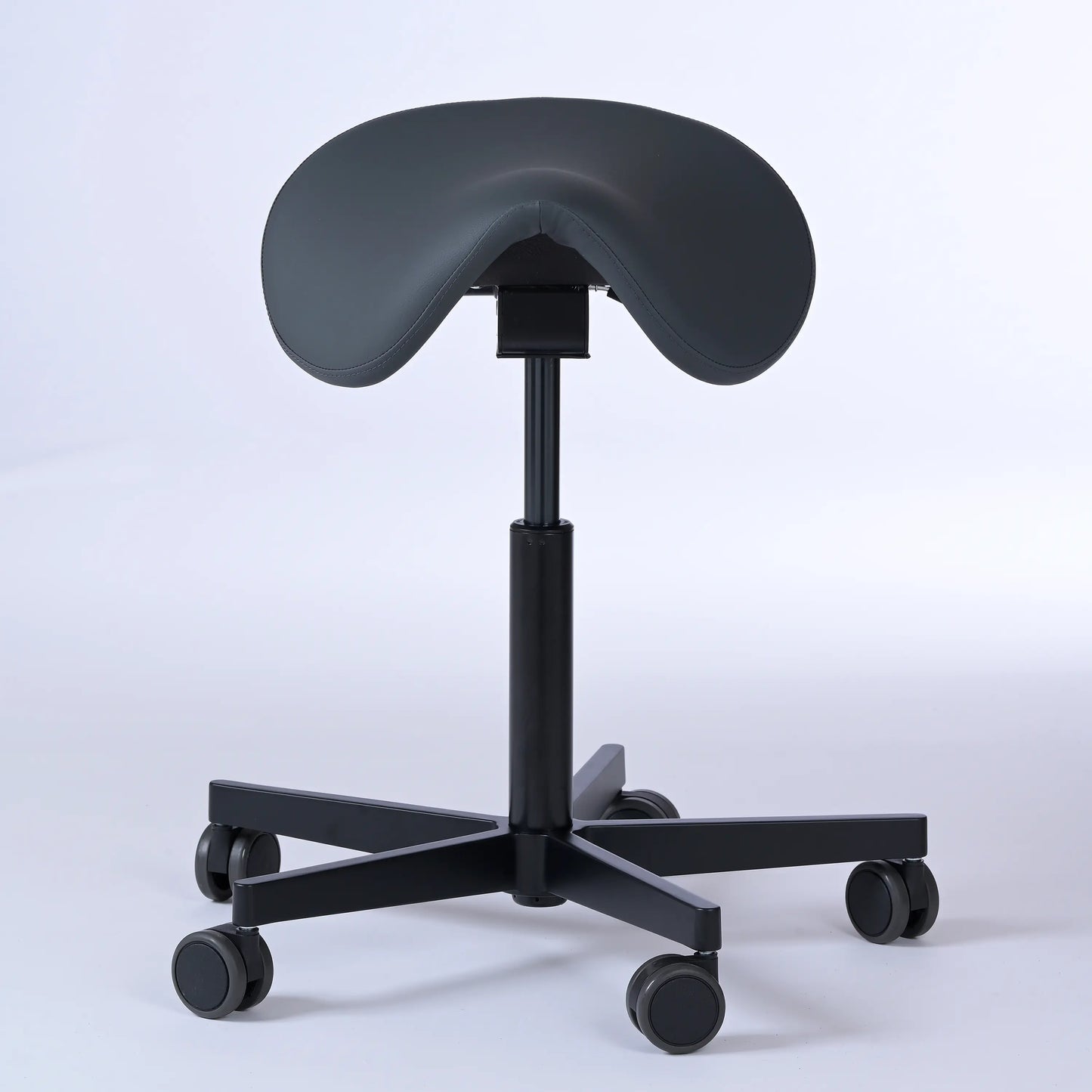 Sattelhocker Garwin – Gestell Aluminium mit Rollen - ergonomischer Sattelstuhl - anthrazit (4978) / Ohne Fußstütze - Lacontaire