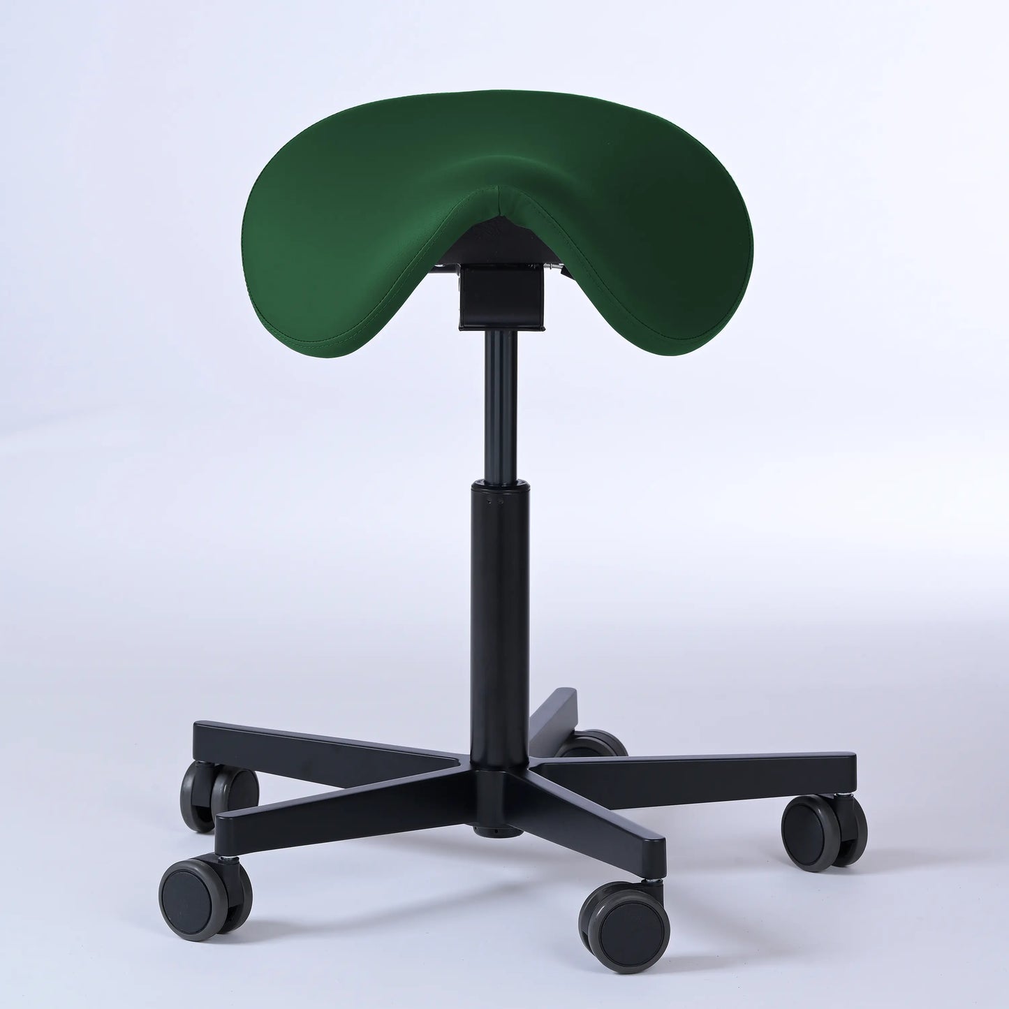 Sattelhocker Garwin – Gestell Aluminium mit Rollen - ergonomischer Sattelstuhl - dunkelgrün (4944) / Ohne Fußstütze - Lacontaire