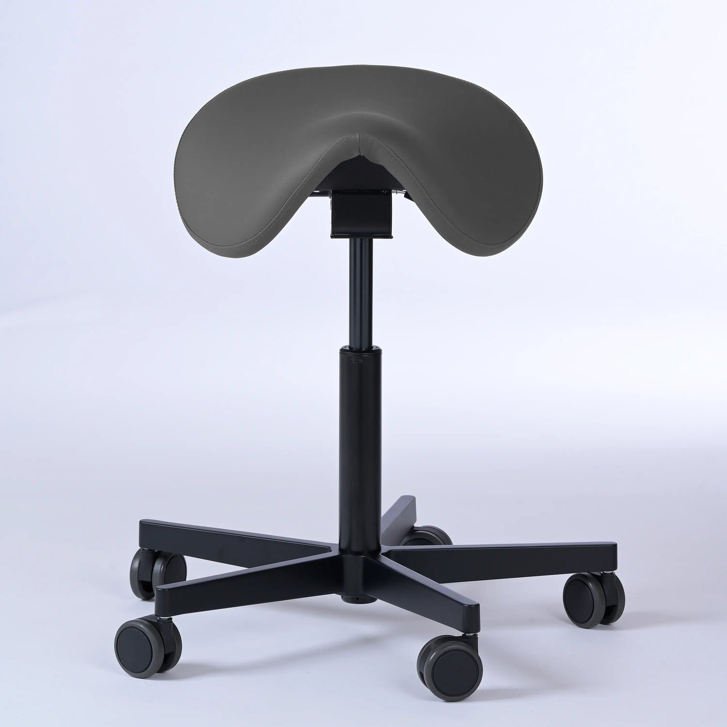 Sattelhocker Garwin – Gestell Aluminium mit Rollen - ergonomischer Sattelstuhl - grau (4973) / Ohne Fußstütze - Lacontaire