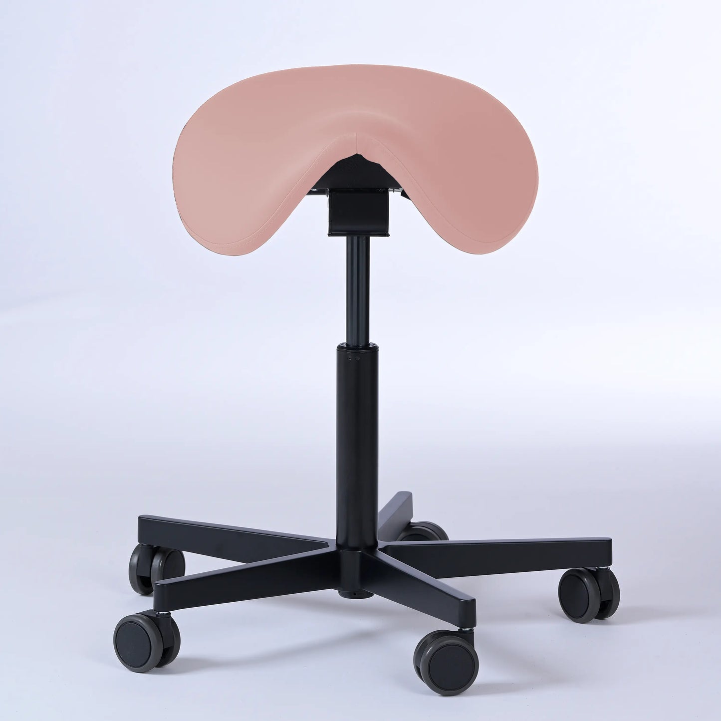 Sattelhocker Garwin – Gestell Aluminium mit Rollen - ergonomischer Sattelstuhl - rosa (4956) / Ohne Fußstütze - Lacontaire