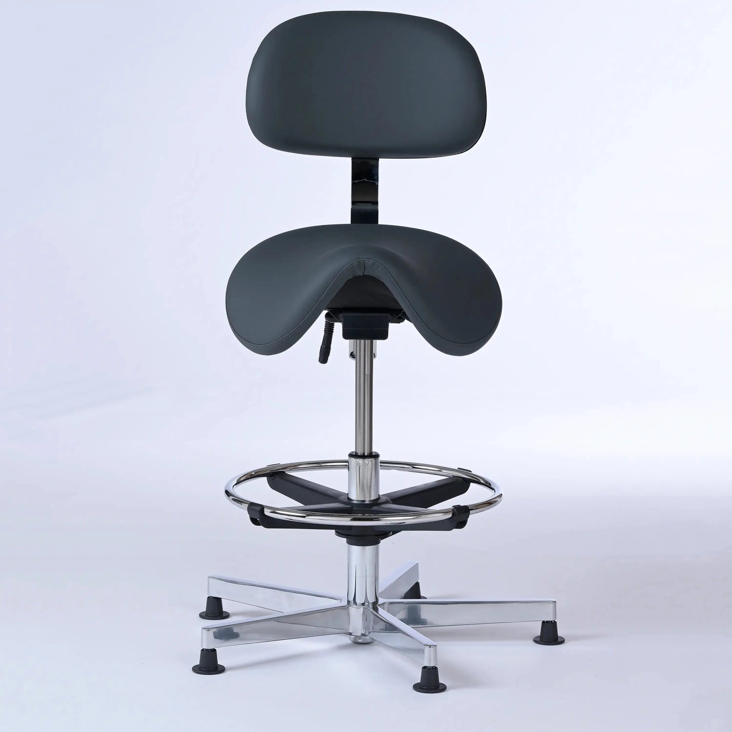 Stehhocker mit Rückenlehne Garwin – Gestell chrom mit Gleitern -  - Lacontaire