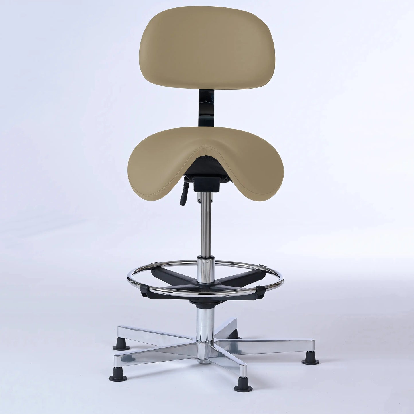 Stehhocker mit Rückenlehne Garwin – Gestell chrom mit Gleitern -  - Lacontaire