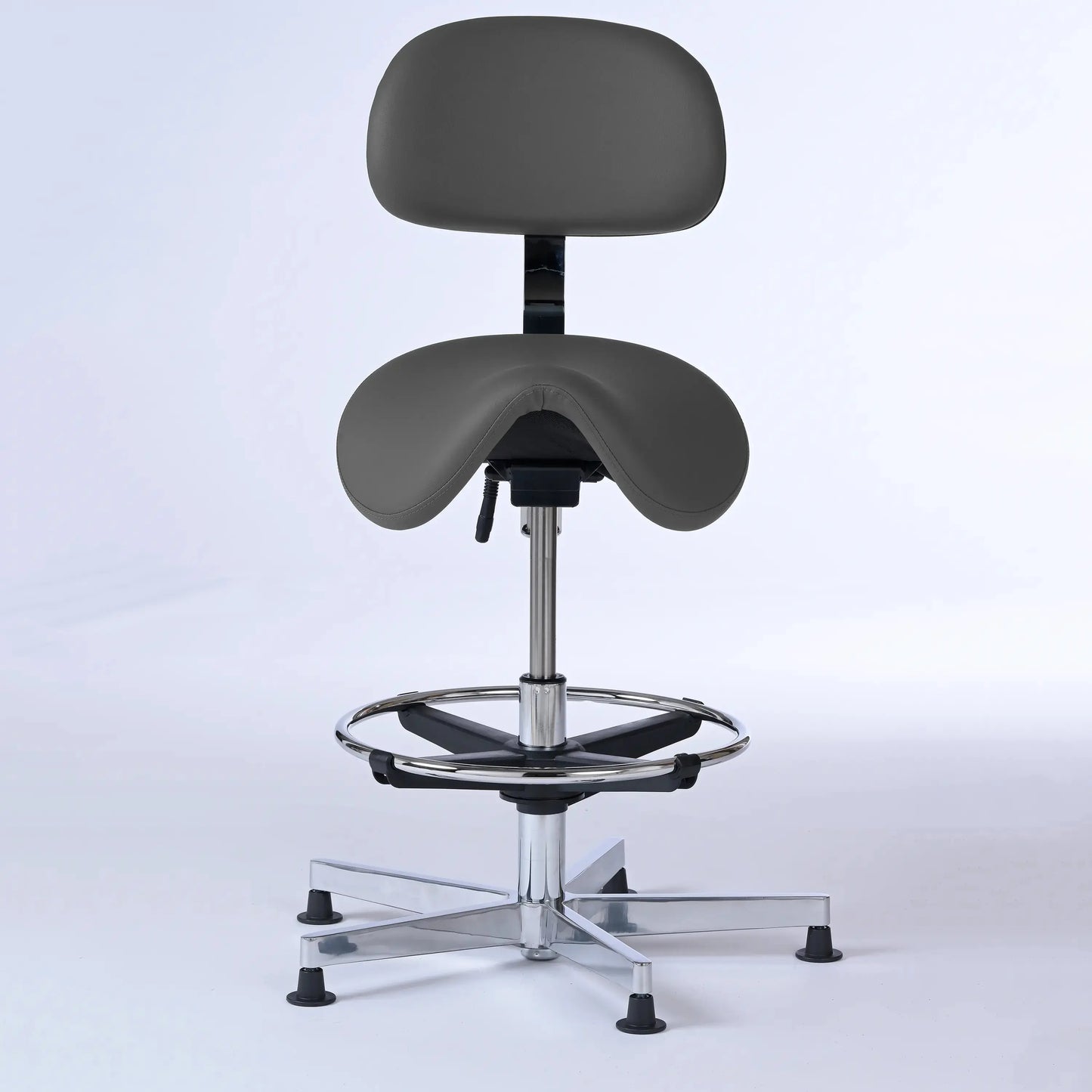 Stehhocker mit Rückenlehne Garwin – Gestell chrom mit Gleitern -  - Lacontaire
