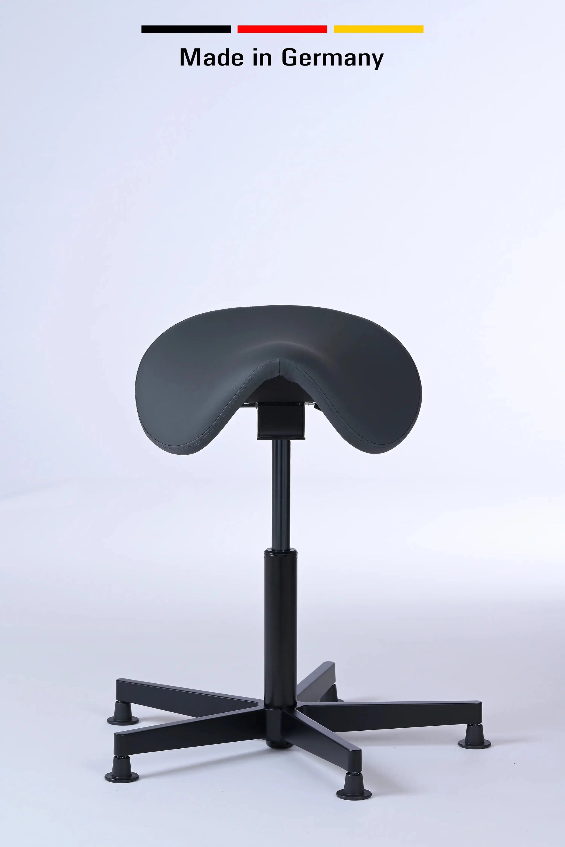 Stehhocker Garwin – Gestell Aluminium mit Gleitern - ergonomischer Sattelhocker - Made in Germany - Lacontaire